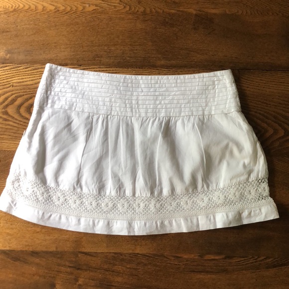 Triple Five Soul White Cotton Lined Mini Skirt w Pockets / side zip ~ Large - Picture 11 of 13